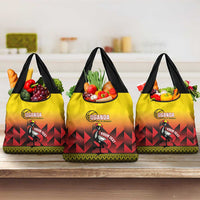 Uganda Basketball Custom Grocery Bag Come On Silverbacks African Pattern - Wonder Print Shop