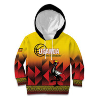 Uganda Basketball Custom Kid Hoodie Come On Silverbacks African Pattern - Wonder Print Shop