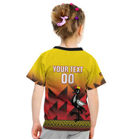 Uganda Basketball Custom Kid T Shirt Come On Silverbacks African Pattern - Wonder Print Shop