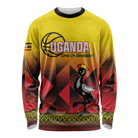 Uganda Basketball Custom Long Sleeve Shirt Come On Silverbacks African Pattern - Wonder Print Shop