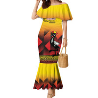 Uganda Basketball Custom Mermaid Dress Come On Silverbacks African Pattern - Wonder Print Shop