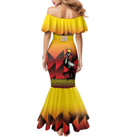 Uganda Basketball Custom Mermaid Dress Come On Silverbacks African Pattern - Wonder Print Shop