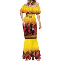 Uganda Basketball Custom Mermaid Dress Come On Silverbacks African Pattern - Wonder Print Shop