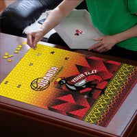 Uganda Basketball Custom Puzzle Come On Silverbacks African Pattern - Wonder Print Shop