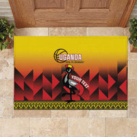Uganda Basketball Custom Rubber Doormat Come On Silverbacks African Pattern - Wonder Print Shop