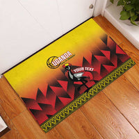 Uganda Basketball Custom Rubber Doormat Come On Silverbacks African Pattern - Wonder Print Shop