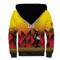 Uganda Basketball Custom Sherpa Hoodie Come On Silverbacks African Pattern - Wonder Print Shop