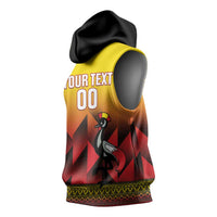 Uganda Basketball Custom Sleeveless Hoodie Come On Silverbacks African Pattern - Wonder Print Shop