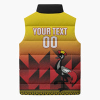 Uganda Basketball Custom Sleeveless Puffer Jacket Come On Silverbacks African Pattern - Wonder Print Shop