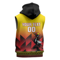 Uganda Basketball Custom Sleeveless Zip Hoodie Come On Silverbacks African Pattern - Wonder Print Shop