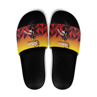 Uganda Basketball Custom Slide Sandals Come On Silverbacks African Pattern - Wonder Print Shop