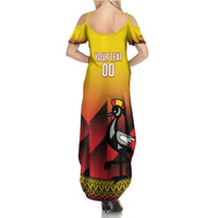 Uganda Basketball Custom Summer Maxi Dress Come On Silverbacks African Pattern - Wonder Print Shop