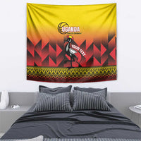 Uganda Basketball Custom Tapestry Come On Silverbacks African Pattern - Wonder Print Shop