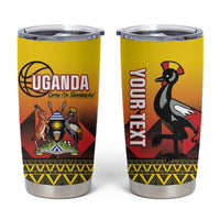Uganda Basketball Custom Tumbler Cup Come On Silverbacks African Pattern - Wonder Print Shop