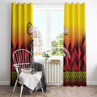 Uganda Basketball Custom Window Curtain Come On Silverbacks African Pattern - Wonder Print Shop