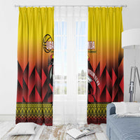 Uganda Basketball Custom Window Curtain Come On Silverbacks African Pattern - Wonder Print Shop