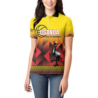 Uganda Basketball Custom Women Polo Shirt Come On Silverbacks African Pattern - Wonder Print Shop