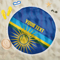 Rwanda Basketball Custom Beach Blanket Go Champions Imigongo Folk Pattern - Wonder Print Shop