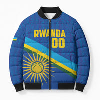 Rwanda Basketball Custom Bomber Puffer Jacket Go Champions Imigongo Folk Pattern - Wonder Print Shop