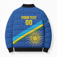 Rwanda Basketball Custom Bomber Puffer Jacket Go Champions Imigongo Folk Pattern - Wonder Print Shop