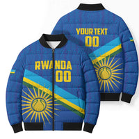 Rwanda Basketball Custom Bomber Puffer Jacket Go Champions Imigongo Folk Pattern - Wonder Print Shop