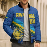Rwanda Basketball Custom Bomber Puffer Jacket Go Champions Imigongo Folk Pattern - Wonder Print Shop
