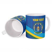 Rwanda Basketball Custom Ceramic Mug Go Champions Imigongo Folk Pattern - Wonder Print Shop