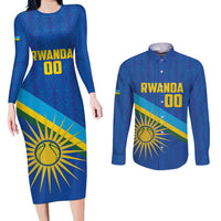 Rwanda Basketball Custom Couples Matching Long Sleeve Bodycon Dress and Long Sleeve Button Shirt Go Champions Imigongo Folk Pattern - Wonder Print Shop