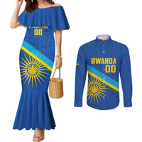 Rwanda Basketball Custom Couples Matching Mermaid Dress and Long Sleeve Button Shirt Go Champions Imigongo Folk Pattern - Wonder Print Shop