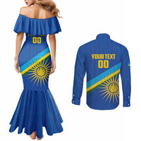 Rwanda Basketball Custom Couples Matching Mermaid Dress and Long Sleeve Button Shirt Go Champions Imigongo Folk Pattern - Wonder Print Shop