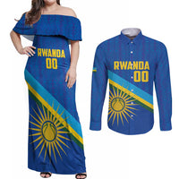 Rwanda Basketball Custom Couples Matching Off Shoulder Maxi Dress and Long Sleeve Button Shirt Go Champions Imigongo Folk Pattern - Wonder Print Shop