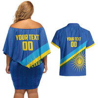 Rwanda Basketball Custom Couples Matching Off Shoulder Short Dress and Hawaiian Shirt Go Champions Imigongo Folk Pattern - Wonder Print Shop