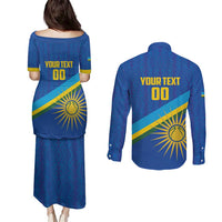 Rwanda Basketball Custom Couples Matching Puletasi and Long Sleeve Button Shirt Go Champions Imigongo Folk Pattern - Wonder Print Shop