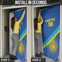 Rwanda Basketball Custom Door Cover Go Champions Imigongo Folk Pattern - Wonder Print Shop