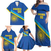 Rwanda Basketball Custom Family Matching Off Shoulder Maxi Dress and Hawaiian Shirt Go Champions Imigongo Folk Pattern - Wonder Print Shop