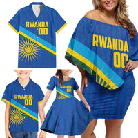Rwanda Basketball Custom Family Matching Off Shoulder Short Dress and Hawaiian Shirt Go Champions Imigongo Folk Pattern - Wonder Print Shop
