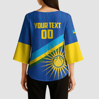 Rwanda Basketball Custom Kimono Sleeve Blouse Go Champions Imigongo Folk Pattern - Wonder Print Shop