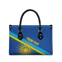 Rwanda Basketball Custom Leather Bag Go Champions Imigongo Folk Pattern - Wonder Print Shop