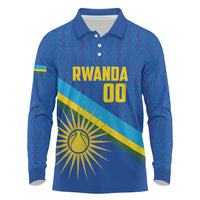 Rwanda Basketball Custom Long Sleeve Polo Shirt Go Champions Imigongo Folk Pattern - Wonder Print Shop