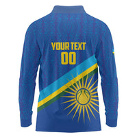 Rwanda Basketball Custom Long Sleeve Polo Shirt Go Champions Imigongo Folk Pattern - Wonder Print Shop