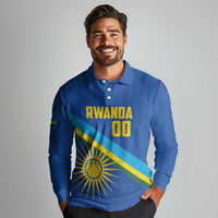 Rwanda Basketball Custom Long Sleeve Polo Shirt Go Champions Imigongo Folk Pattern - Wonder Print Shop