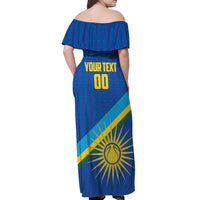 Rwanda Basketball Custom Off Shoulder Maxi Dress Go Champions Imigongo Folk Pattern - Wonder Print Shop