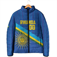 Rwanda Basketball Custom Padded Jacket Go Champions Imigongo Folk Pattern - Wonder Print Shop
