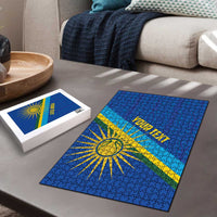 Rwanda Basketball Custom Puzzle Go Champions Imigongo Folk Pattern - Wonder Print Shop