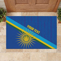 Rwanda Basketball Custom Rubber Doormat Go Champions Imigongo Folk Pattern - Wonder Print Shop