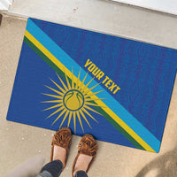 Rwanda Basketball Custom Rubber Doormat Go Champions Imigongo Folk Pattern - Wonder Print Shop