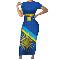 Rwanda Basketball Custom Short Sleeve Bodycon Dress Go Champions Imigongo Folk Pattern - Wonder Print Shop