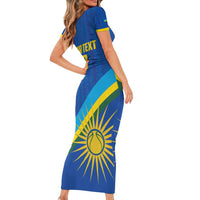 Rwanda Basketball Custom Short Sleeve Bodycon Dress Go Champions Imigongo Folk Pattern - Wonder Print Shop