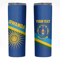 Rwanda Basketball Custom Skinny Tumbler Go Champions Imigongo Folk Pattern - Wonder Print Shop