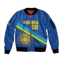 Rwanda Basketball Custom Sleeve Zip Bomber Jacket Go Champions Imigongo Folk Pattern - Wonder Print Shop
